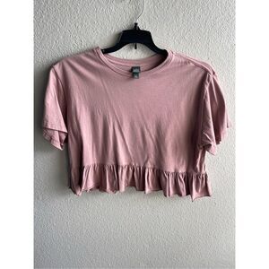 💙Wild Fable Crop Ruffle Top